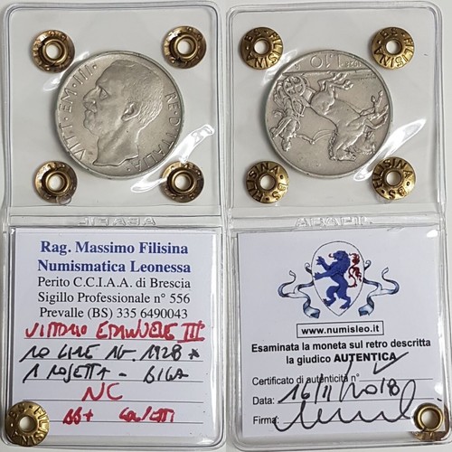 Lire 1928 periziata non - 10, -non