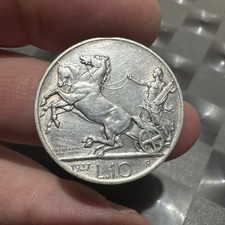 Moneta 10 Lire 1927 Biga Regno