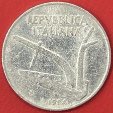 Moneta 10 Lire 1954 "Spighe"