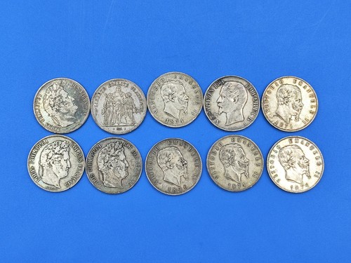Lotto monete argento 5 - lotto, 10