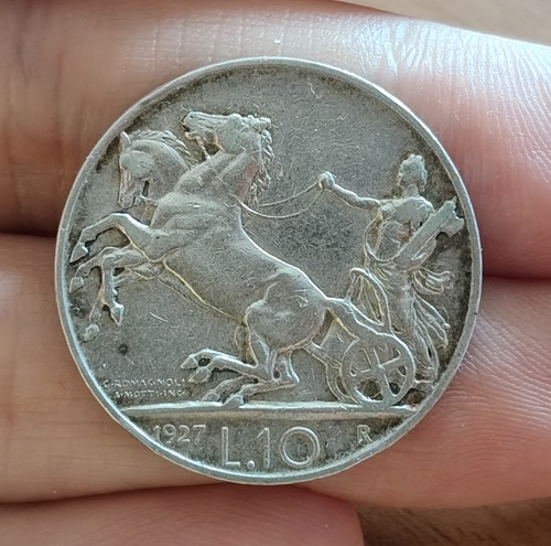 Lire 1927 biga argento - lire, 1927**