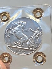 MONETA ARGENTO  10 LIRE BIGA