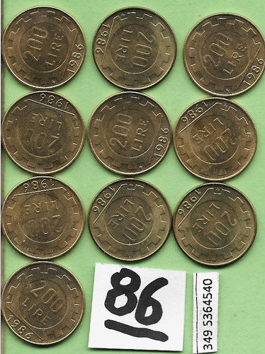 Lotto monete 200 lire - 10,