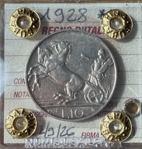 Moneta regno italia - d', biga